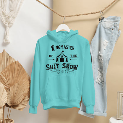 "Monochromatic circus art featuring tent and humorous text, available in PNG, SVG, and JPEG."