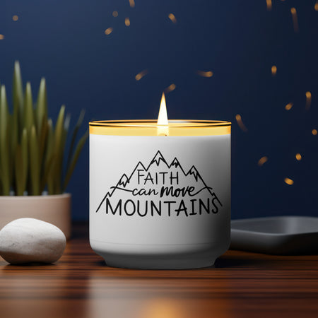 "Geometric Mountain with Faith Inspired Text Design"