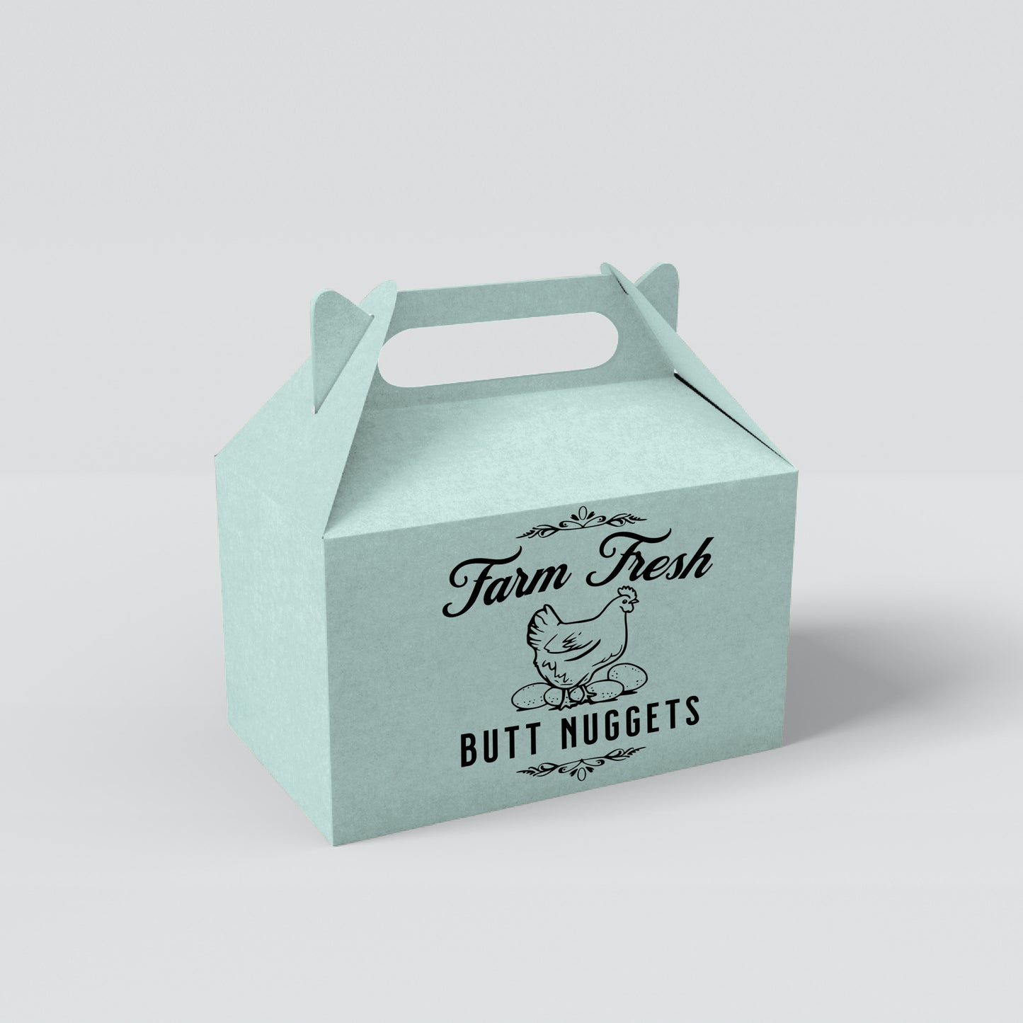 Chicken Butt Nuggets SVG with silhouette chicken and eggs