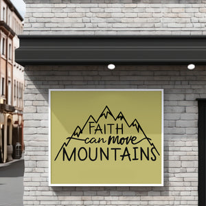 "Inspirational Mountain and Cursive Text Art for Download"