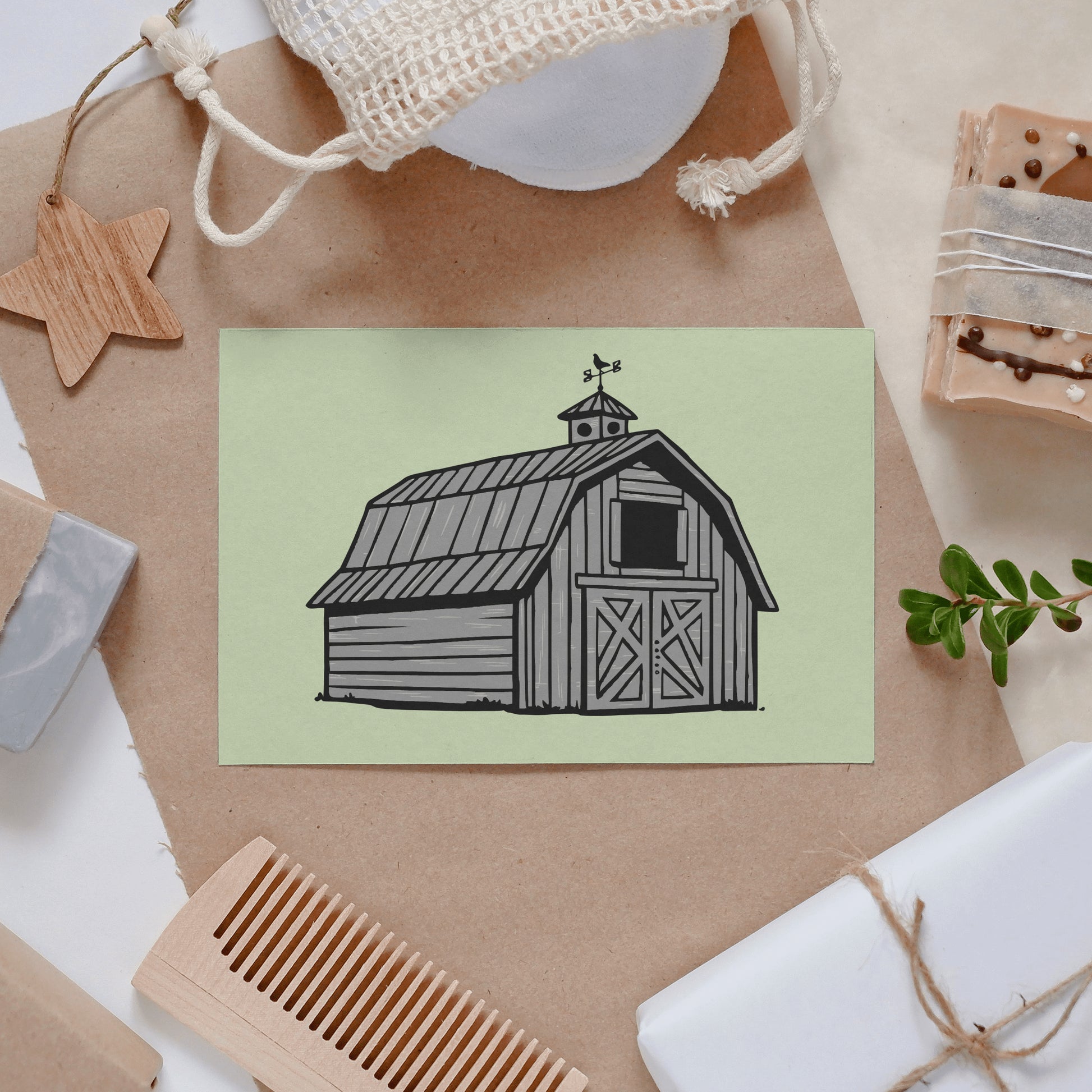 country barn vector file with weather vane