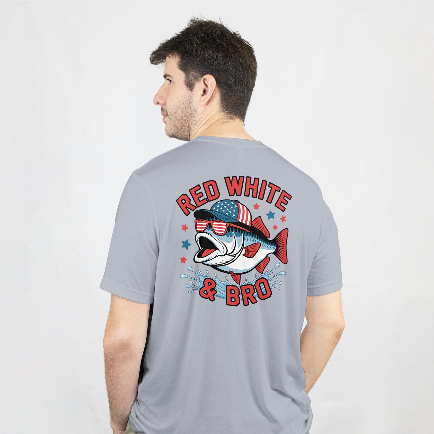 patriotic fish with sunglasses vector