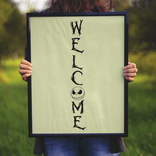 Jack Skellington Welcome Sign SVG for porch and home decor
