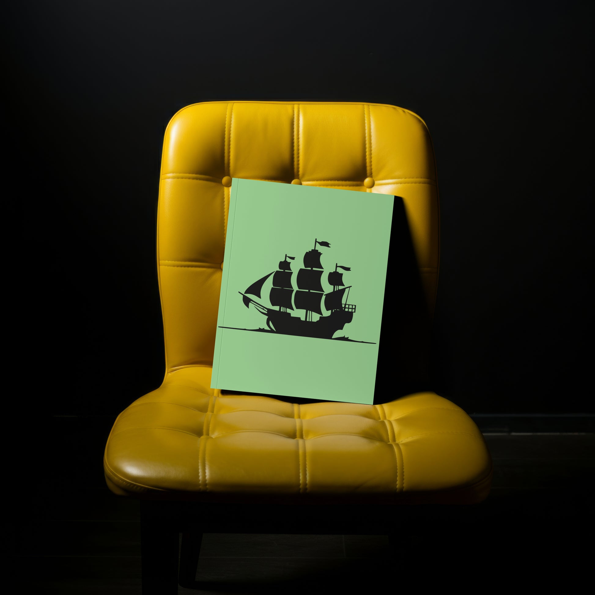 Simple Pirate Ship Tattoo Graphic