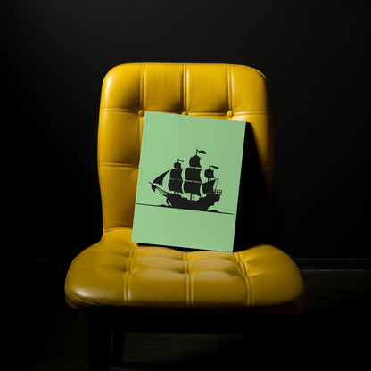 Simple Pirate Ship Tattoo Graphic