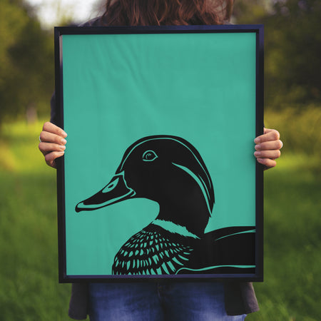 "Solid Black Duck Silhouette for Wall Art and Crafts"