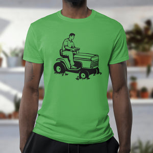 Man on Lawn Tractor Graphic JPEG
