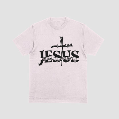 Faith-based Jesus is the way truth and life vector design
