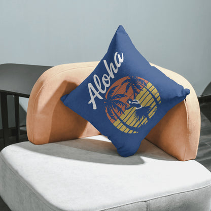 Sunset-themed Aloha vector clipart with vibrant colors
