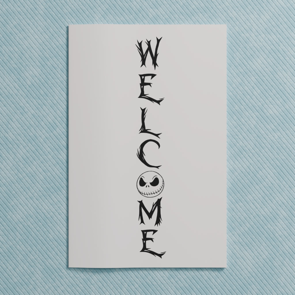 Black silhouette Jack Skellington SVG for wall art and decals
