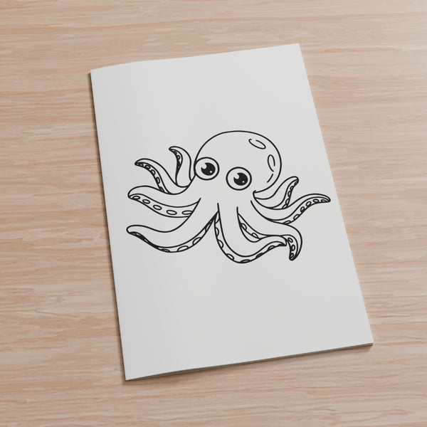 Printable Octopus Coloring Page for Kids PNG
