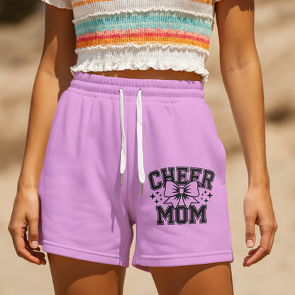 cheer mom svg with cheerleader bow black silhouette