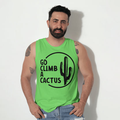 "Cactus Illustration with 'Go Climb a Cactus' Text"