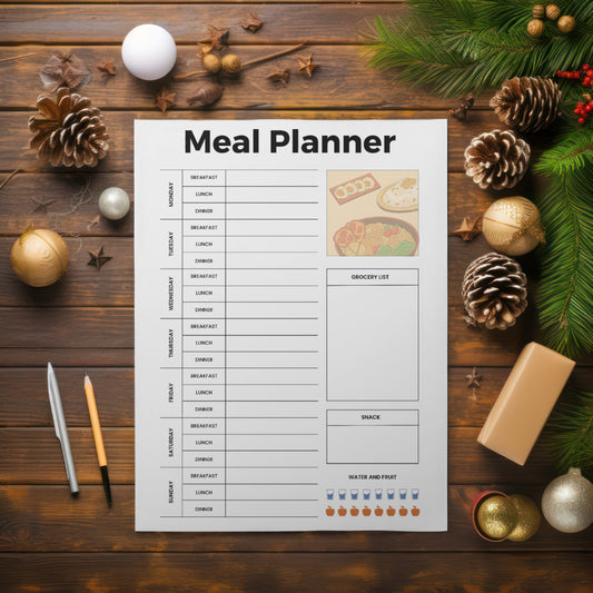 Printable Meal Planner PDF with weekly meal organization
