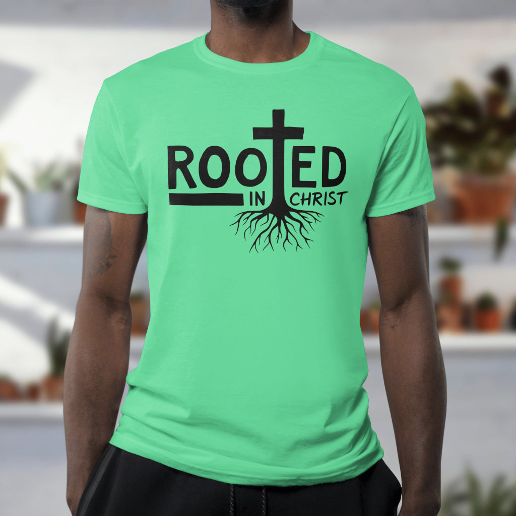 Rooted in Christ design for t-shirts, home decor, and engraving

