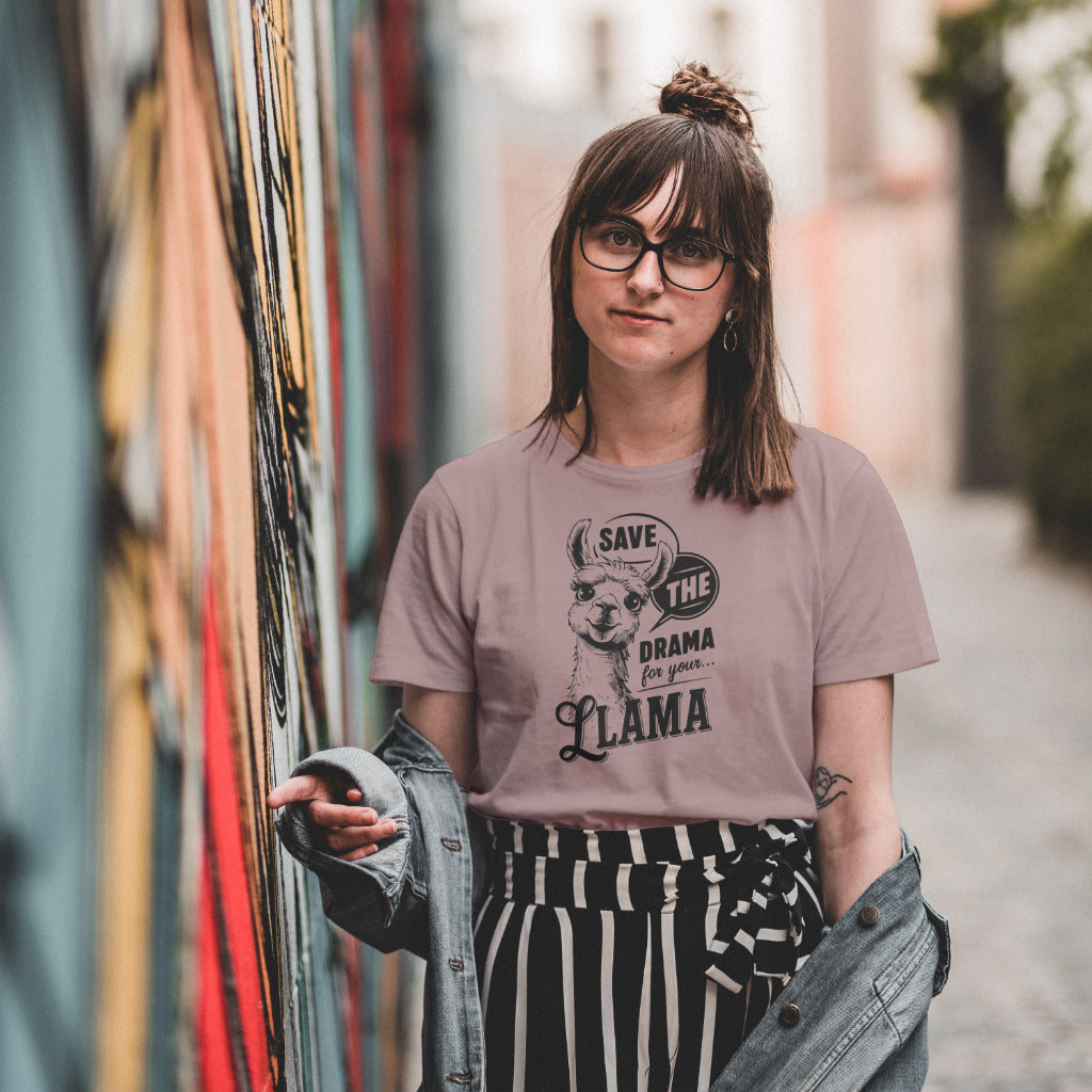 "Whimsical Llama with Speech Bubble Typography Art"