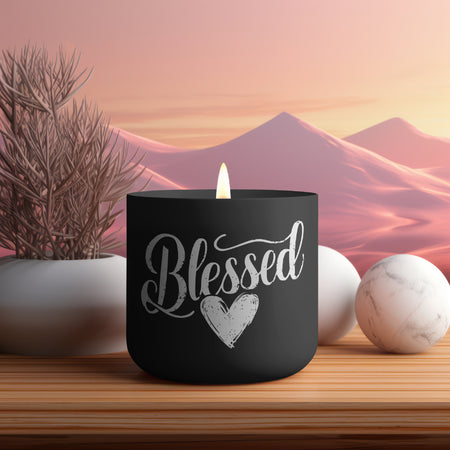 "Vintage Style Blessed Lettering with Heart Symbol"