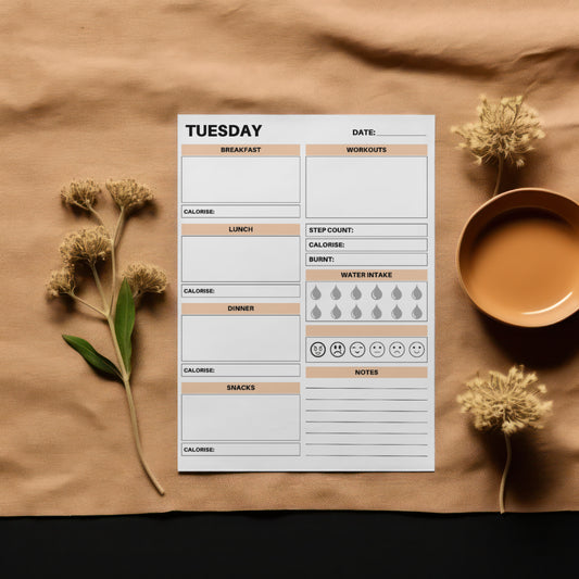 Food Diary Printable Template - 7-Day Meal & Health Tracker PDF

