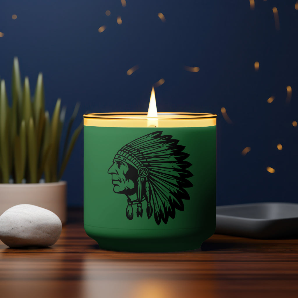 "Solid Silhouette of Native American Chief with Headdress"