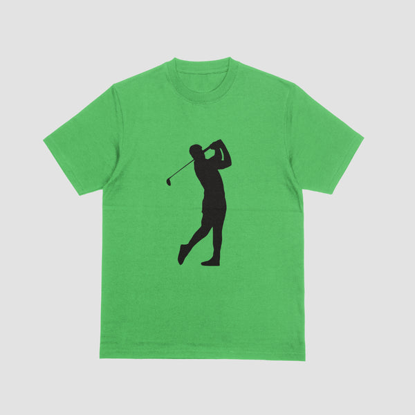 Black silhouette golf player vector
