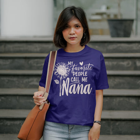 "Elegant Flower Stem Nana Quote Graphic for Engraving and T-Shirts"