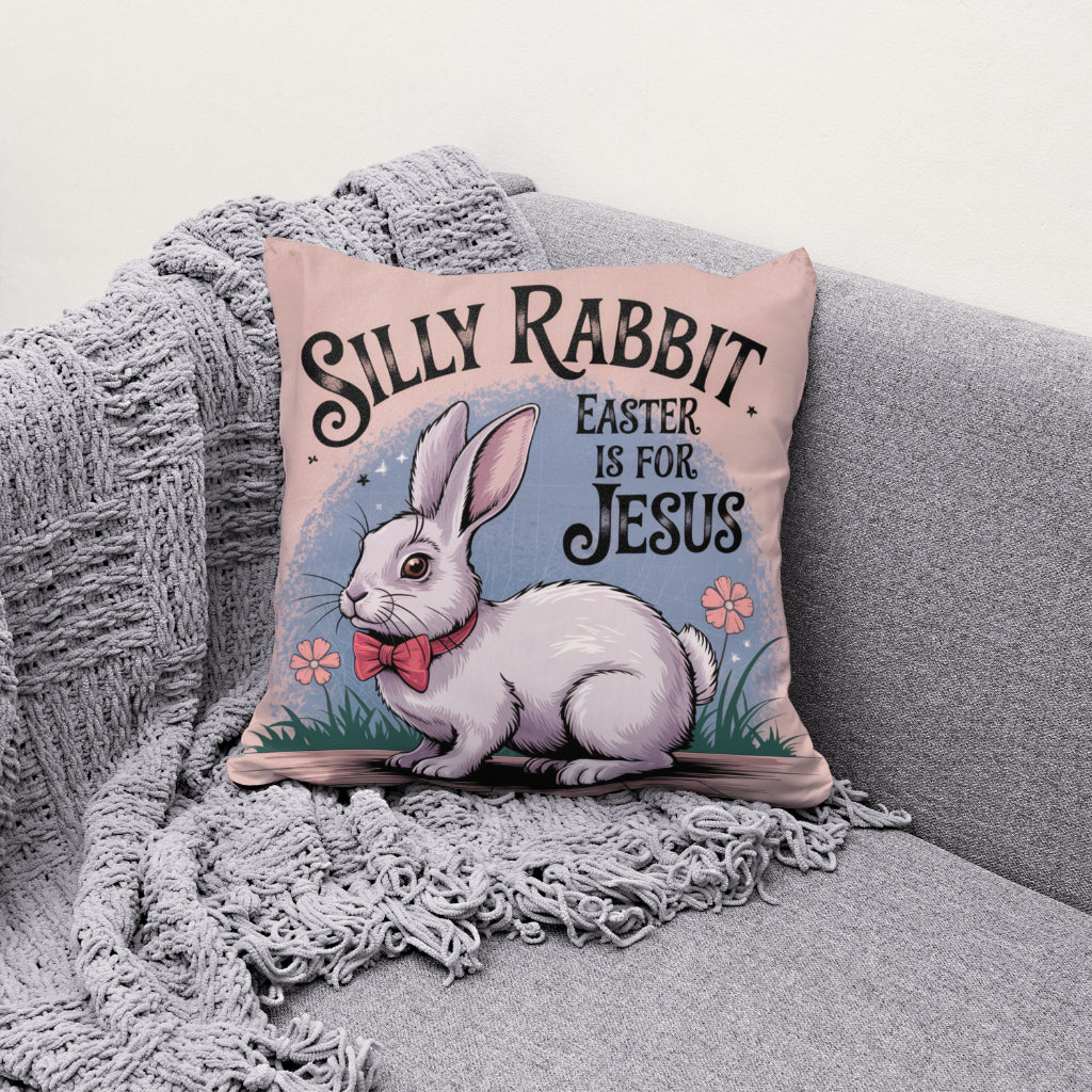 Christian Easter PNG with vintage-style font and bunny illustration
