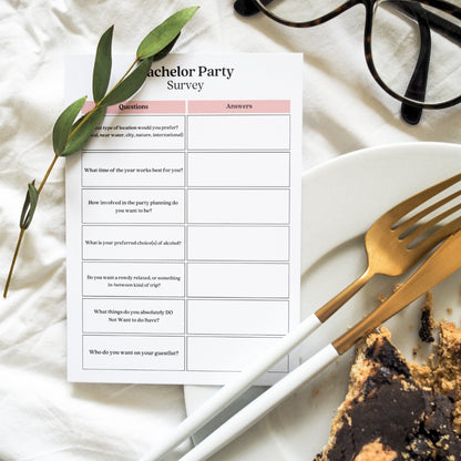 Printable bachelor party itinerary & budget tracker
