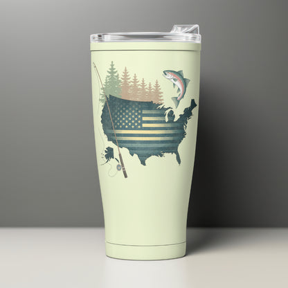 American flag fishing design for T-shirts, stickers, and tumblers
