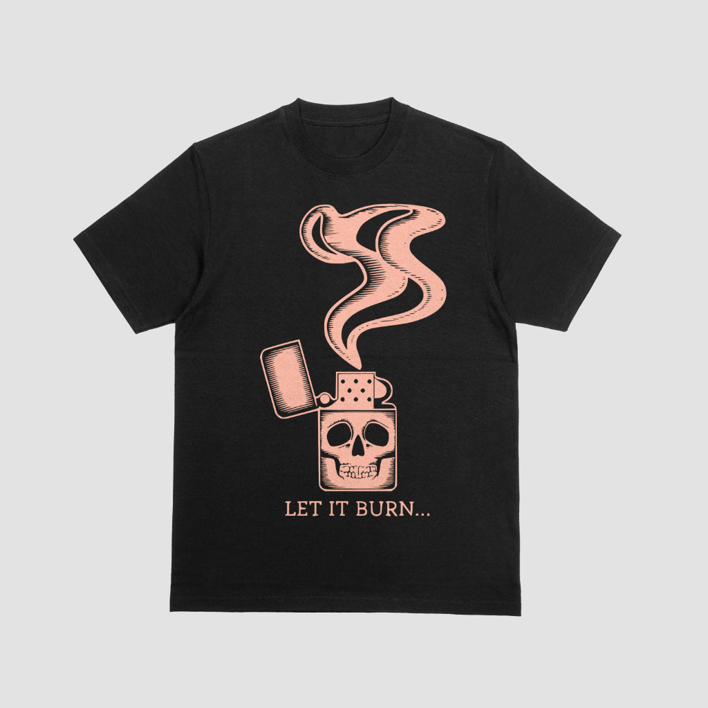 Skull lighter vector graphic with rising smoke silhouette
