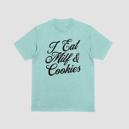 Script design that says I Eat MILF and Cookies