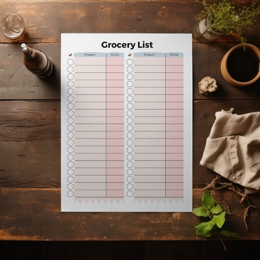 Free printable grocery shopping list PDF with checkmark circles
