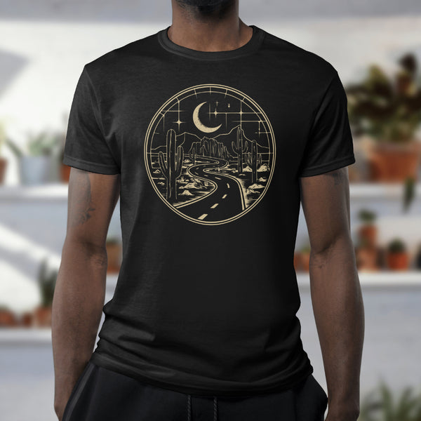 "Adventure and Exploration Themed Desert Night Emblem Design"