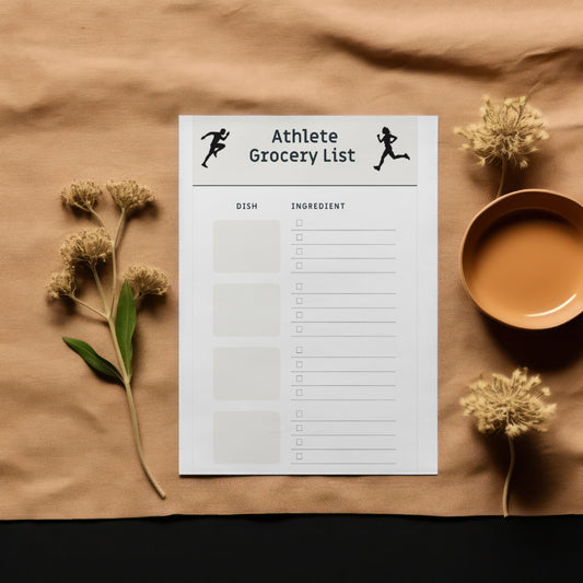Athlete Grocery List - Printable PDF for Sports Nutrition & Meal Planning

