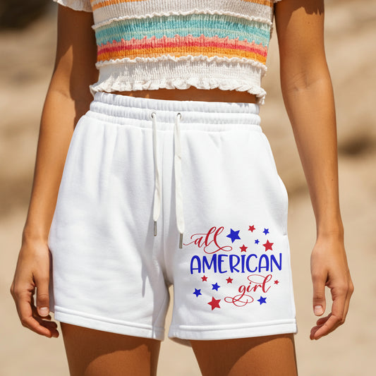 all american girl svg with red and blue stars