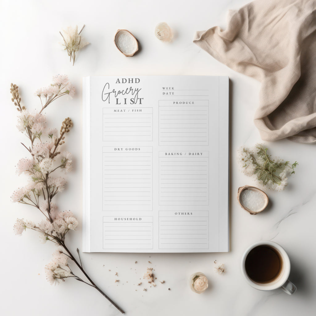 ADHD Grocery List - Printable Shopping Organizer for Focus & Simplicity

