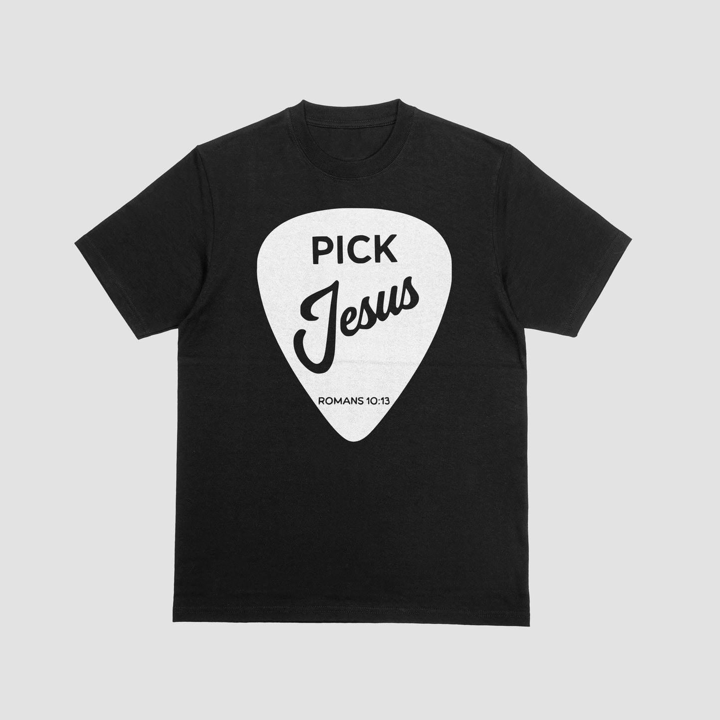 Christian guitar pick SVG with bold faith message for musicians

