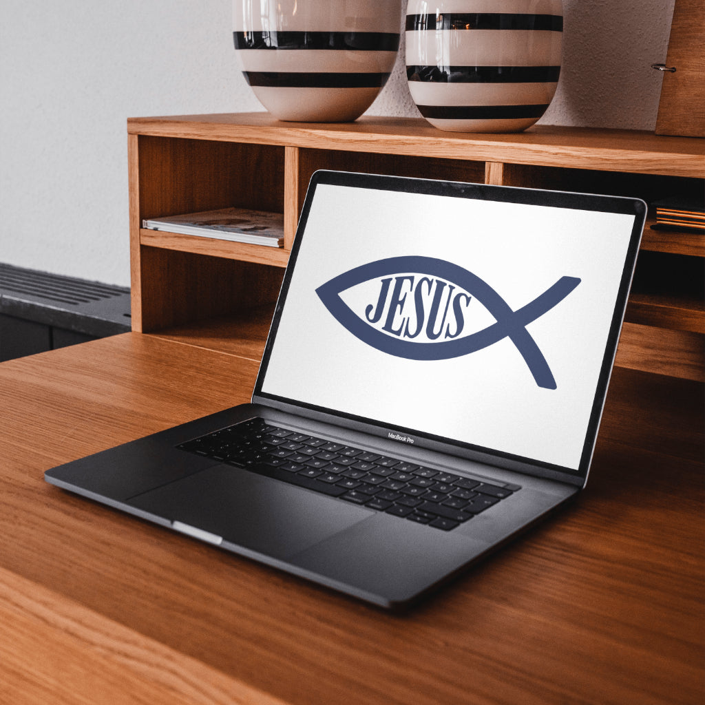 Blue Ichthys SVG with transparent background