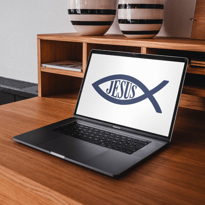 Blue Ichthys SVG with transparent background