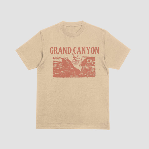 Orange brown Grand Canyon silhouette design for DIY projects PDF
