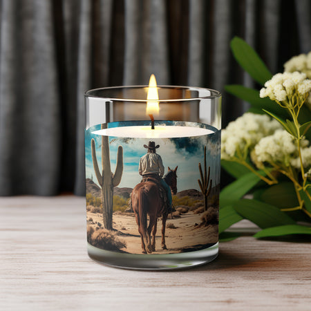 "Inspirational Cowboy in Desert Night Landscape Photography"