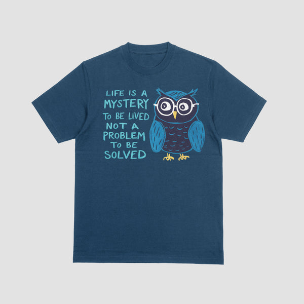 "Navy Blue Background Owl Graphic with Quote PDF"