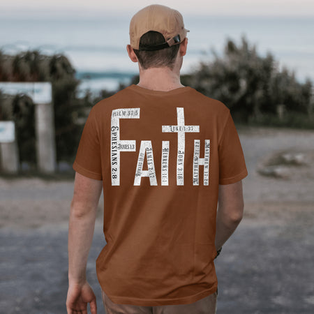 Christian "Faith" design featuring inspirational scripture.
