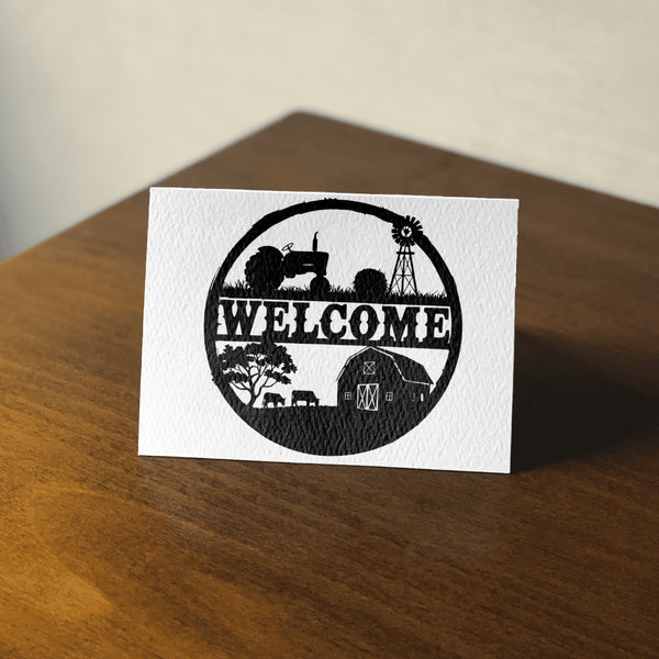 CNC-Friendly Farm Welcome Sign SVG