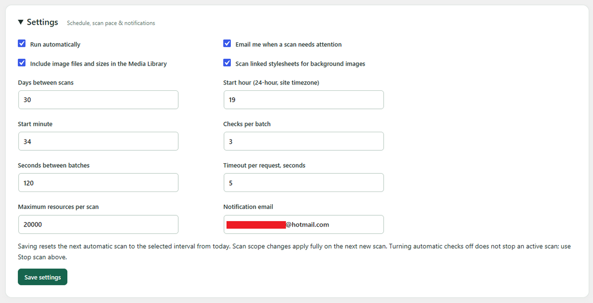 Automatic image checker for WordPress