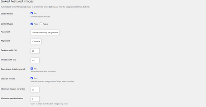 Automatic internal link image plugin for WordPress