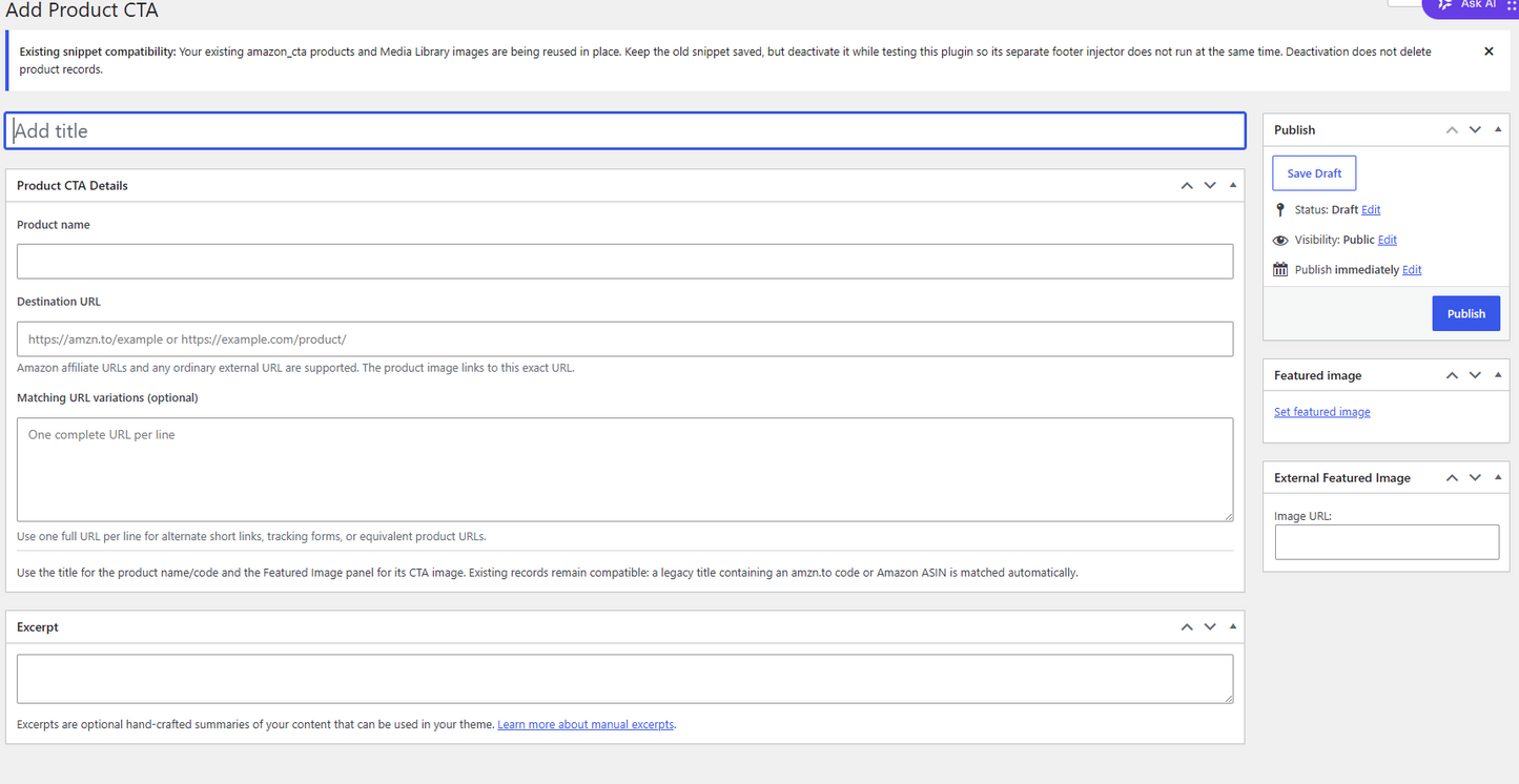 Automatic product image insertion plugin
