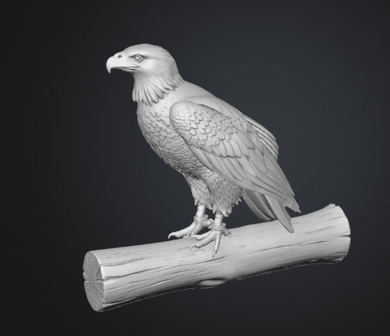 Bald eagle statue STL 3D model
