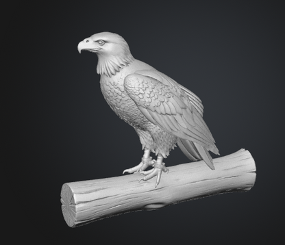 Bald eagle statue STL 3D model