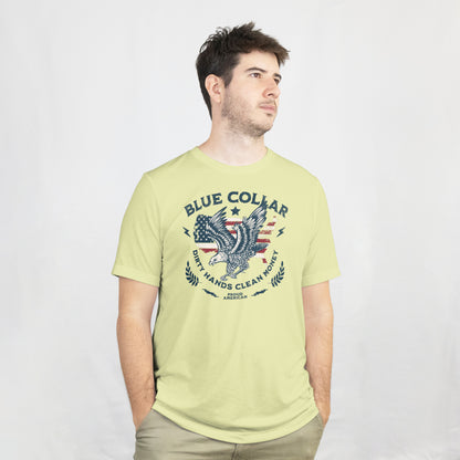 blue collar png with eagle and American flag clipart