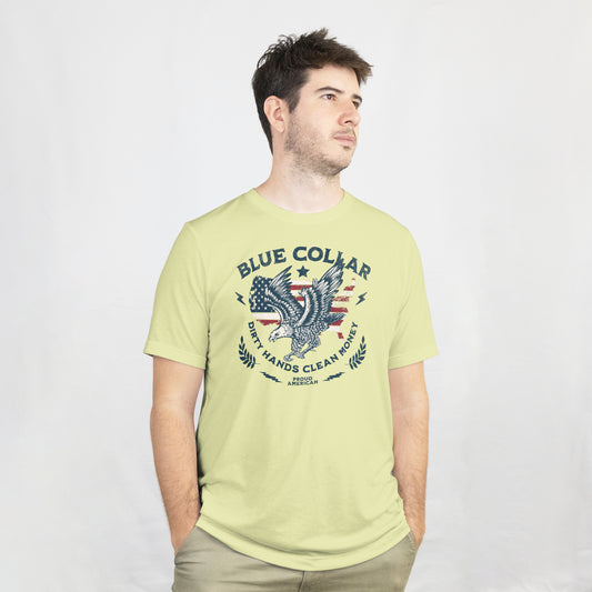 blue collar png with eagle and American flag clipart